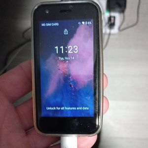 Mini Black Smartphone with Modern Design and Vibrant Display